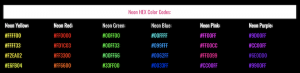 neon hex color codes
